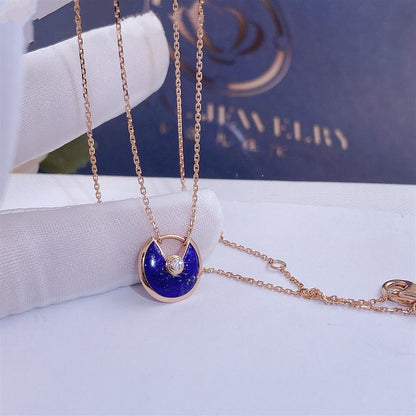 [Noble Jewelry]AMULETTE ROSE GOLD AGATE NECKLACE