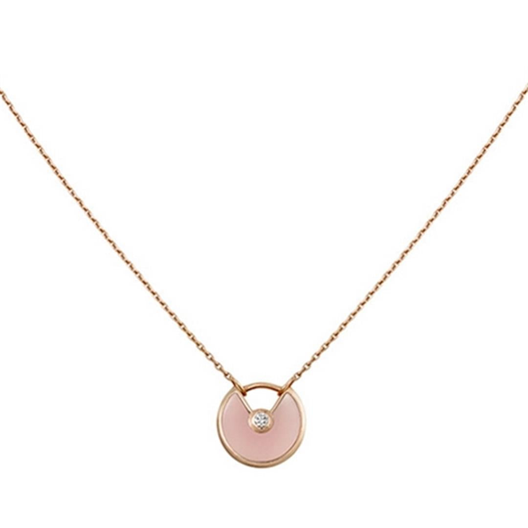 [Noble Jewelry]AMULETTE ROSE GOLD PINK MOP NECKLACE