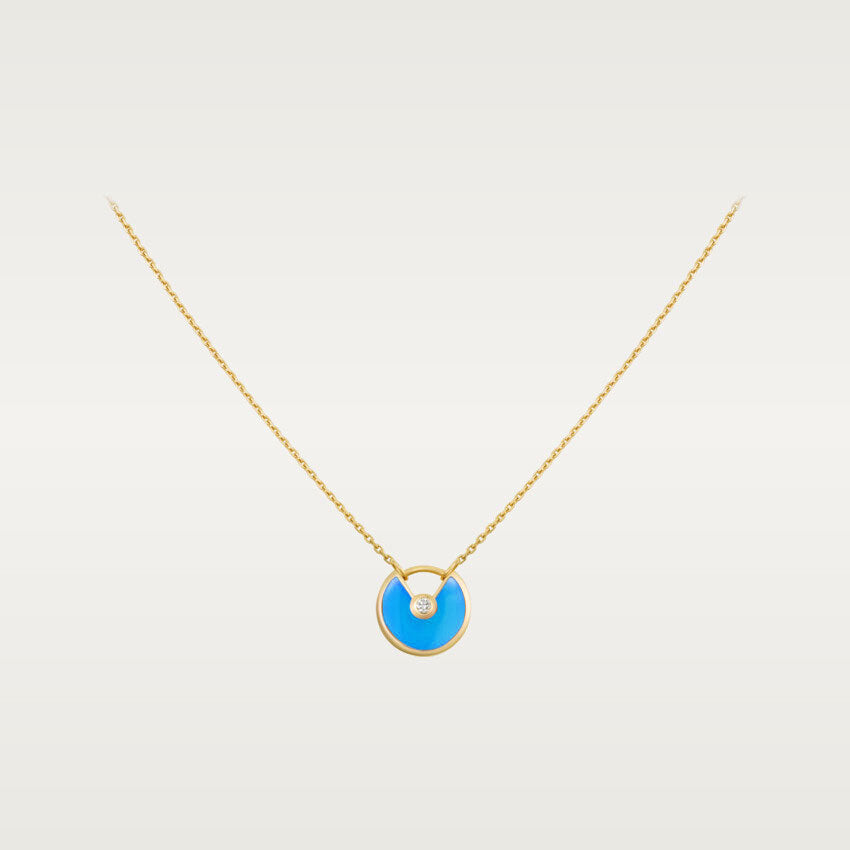 [Noble Jewelry]AMULETTE GOLD TURQUOISE NECKLACE