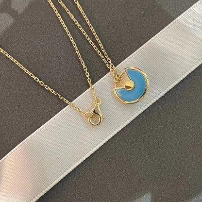 [Noble Jewelry]AMULETTE GOLD TURQUOISE NECKLACE