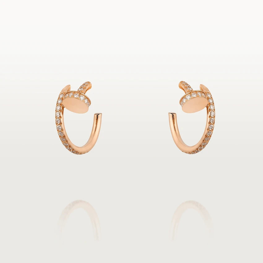 [Noble Jewelry]JUSTE EARRINGS 12.75MM PINK GOLD DIAMOND