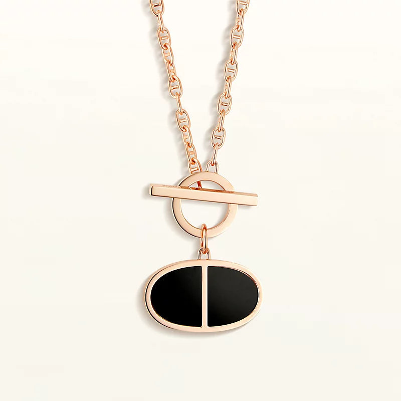 [Noble Jewelry]CHAINE VERSO BLACK CERAMIC NECKLACE