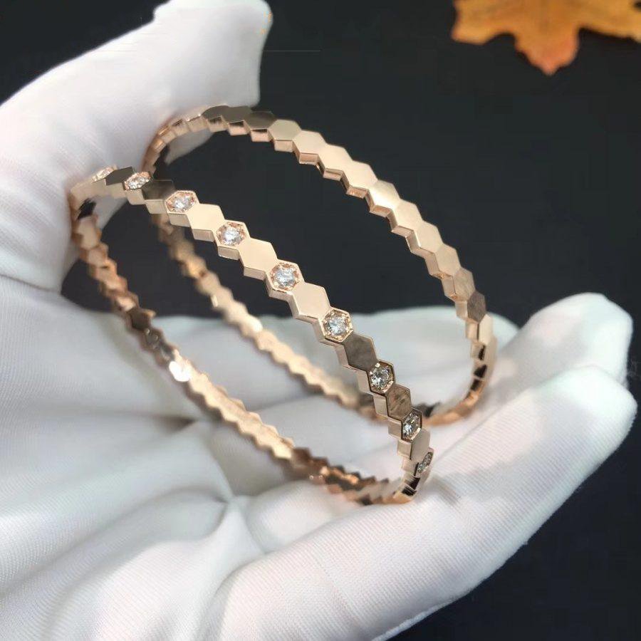 [Noble Jewelry]BEE LOVE PINK GOLD DIAMOND BRACELET