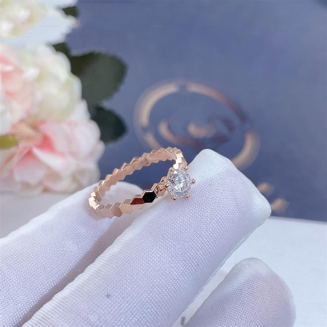 [Noble Jewelry]BEE LOVE RING PINK GOLD 1 DIAMOND