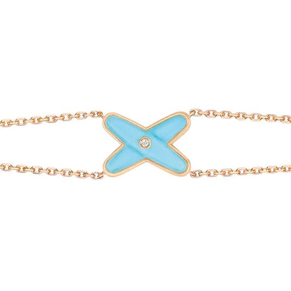 [Noble Jewelry]JEUX BRACELET TURQUOISE PINK GOLD 1 DIAMOND