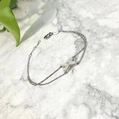 [Noble Jewelry]JEUX BRACELET WHITE MOP SILVER 1 DIAMOND