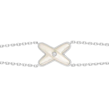 [Noble Jewelry]JEUX BRACELET WHITE MOP SILVER 1 DIAMOND