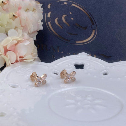 [Noble Jewelry]JEUX DE PINK GOLD DIAMOND EARRINGS