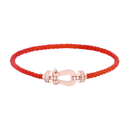 [Noble Jewelry]FORCE 10 HALF DIAMOND PINK GOLD RED CORDERI LARGE AND MEDIUM MODEL