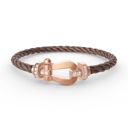 [Noble Jewelry]FORCE LARGE HORSESHOE HALF DIAMOND BRACELET ROSE GOLD