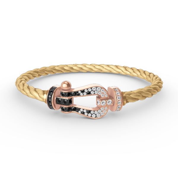 [Noble Jewelry]FORCE LARGE HORSESHOE BLACK WHITE DIAMOND BRACELET ROSE GOLD