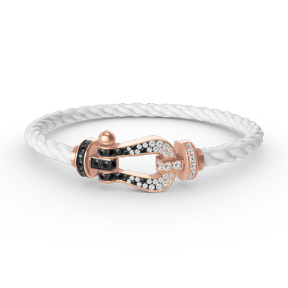 [Noble Jewelry]FORCE LARGE HORSESHOE BLACK WHITE DIAMOND BRACELET ROSE GOLD