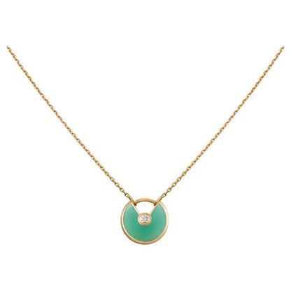 [Noble Jewelry]AMULETTE GOLD MALACHITE NECKLACE