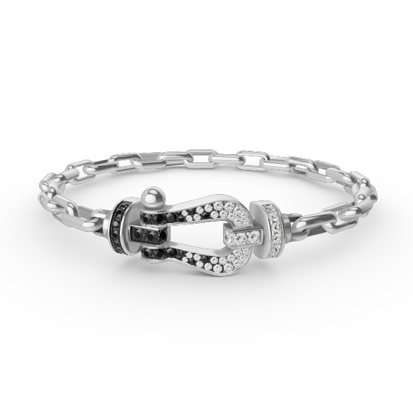 [Noble Jewelry]FORCE LARGE HORSESHOE CLASP  METAL BRACELET