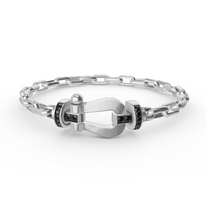 [Noble Jewelry]FORCE LARGE HORSESHOE CLASP  METAL BRACELET