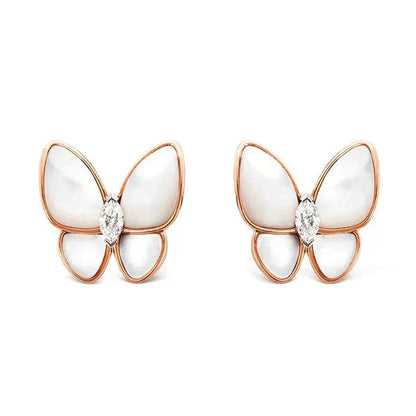 [Noble Jewelry]BUTTERFLY MOP DIAMOND EARRINGS