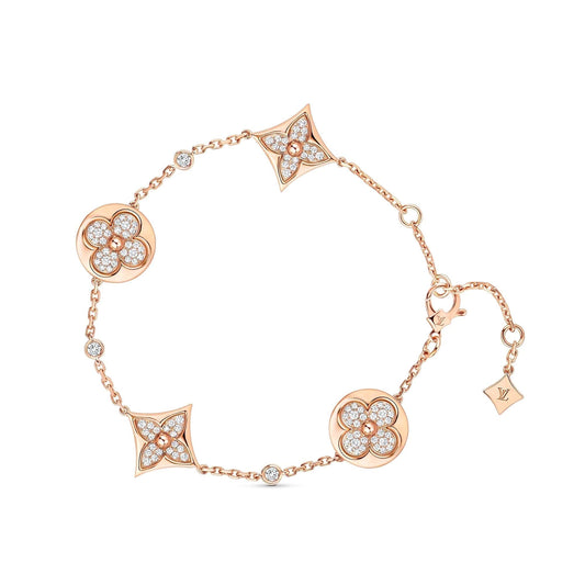 [Noble Jewelry]STAR AND SUN 4 MOTIFS GOLD DIAMONDS BRACELET