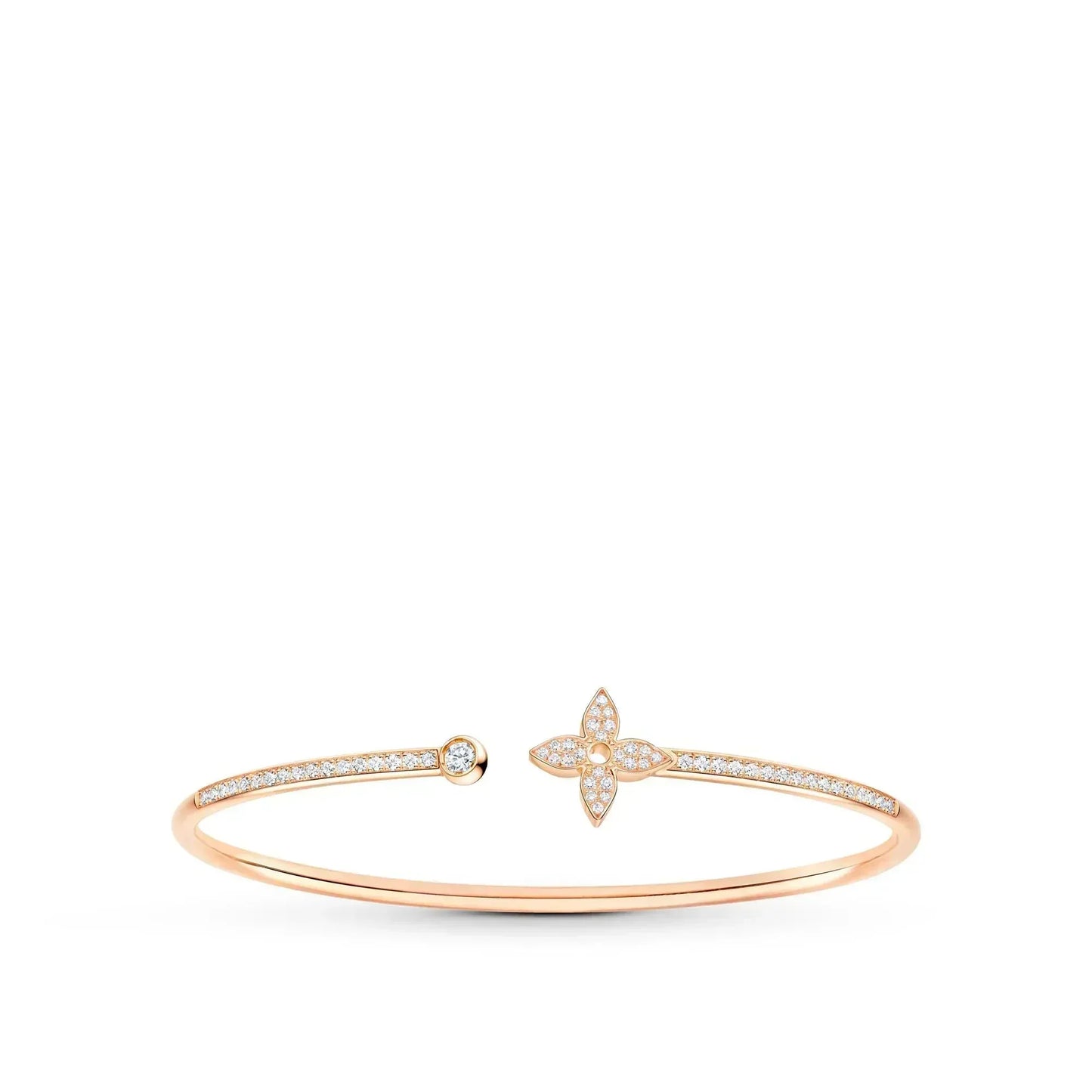 [Noble Jewelry]IDYLLE PINK GOLD OPEN BRACELET DIAMOND PAVED