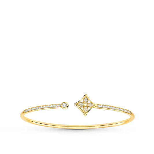 [Noble Jewelry] IDYLLE GOLD OPEN BRACELET DIAMOND PAVED