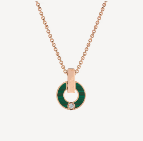 [Noble Jewelry]GARI NECKLACE PINK GOLD MALACHITE