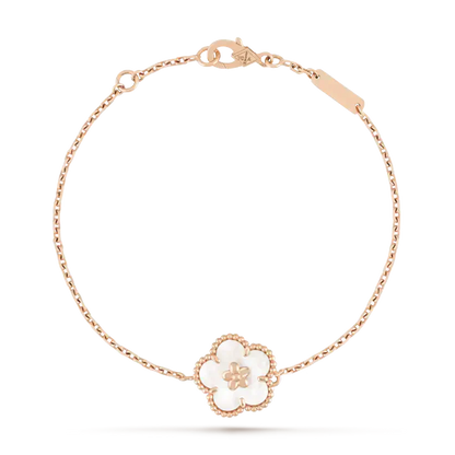 [Noble Jewelry]LUCKY WHITE MOP PLUM BLOSSOM  BRACELET