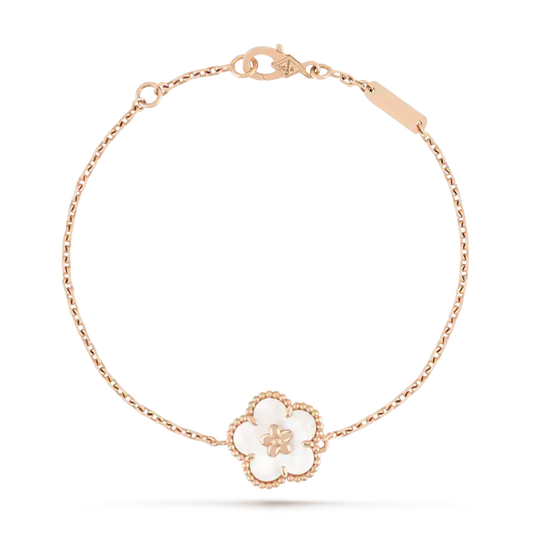 [Noble Jewelry]LUCKY WHITE MOP PLUM BLOSSOM  BRACELET