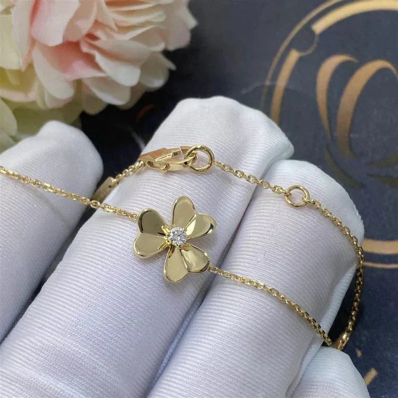 [Noble Jewelry]FRIVOLE GOLD FLOWER PINK MALACHITE BRACELET