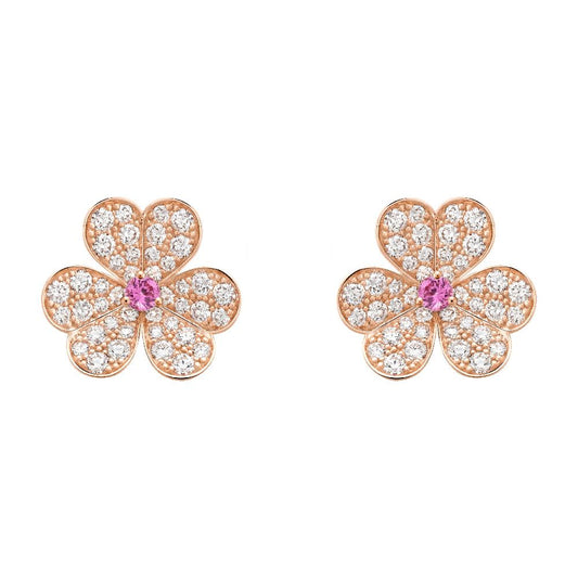 [Noble Jewelry]FRIVOLE PINK GOLD FLOWER DIAMOND EARRINGS