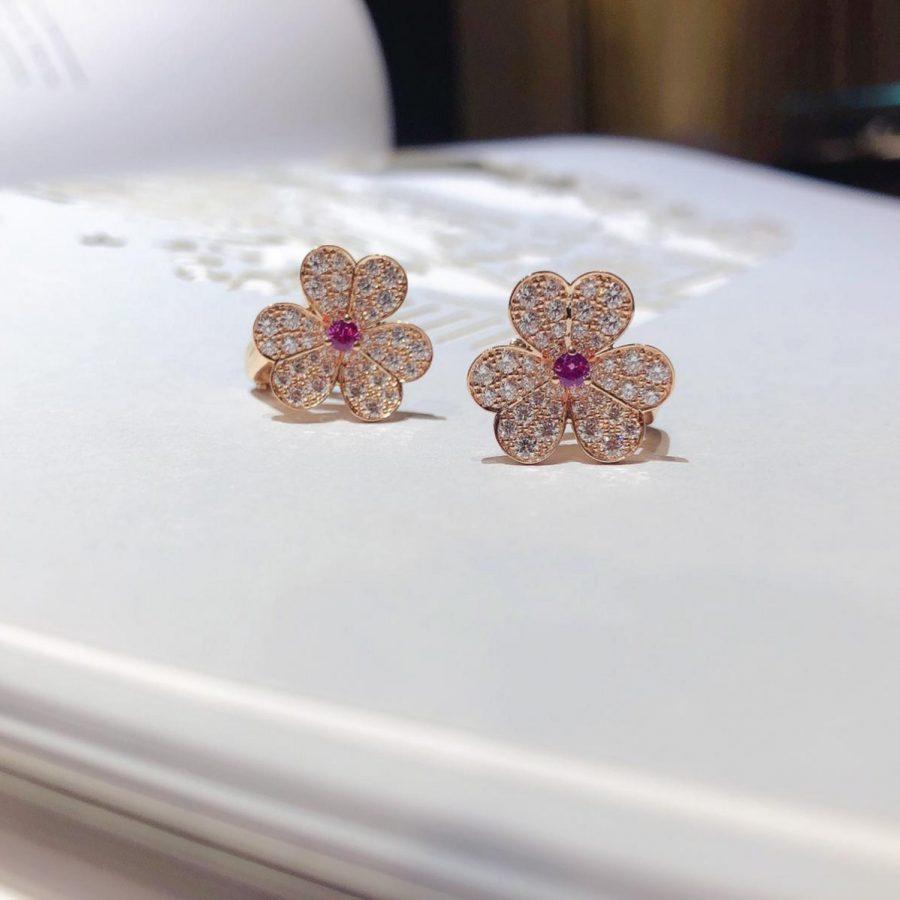 [Noble Jewelry]FRIVOLE PINK GOLD FLOWER DIAMOND EARRINGS