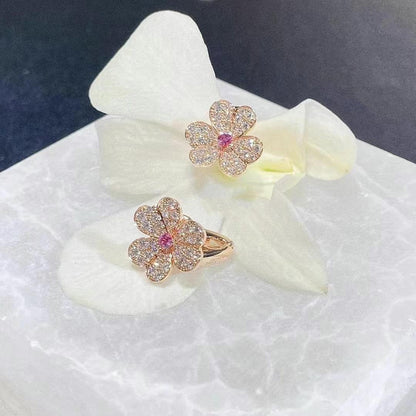 [Noble Jewelry]FRIVOLE PINK GOLD FLOWER DIAMOND EARRINGS