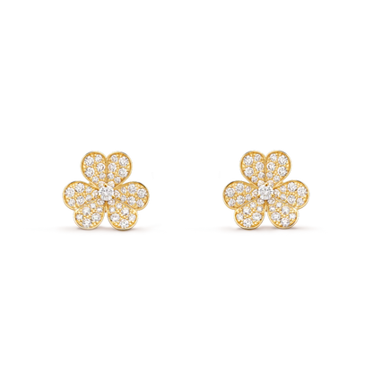 [Noble Jewelry]FRIVOLE GOLD FLOWER DIAMOND EARRINGS