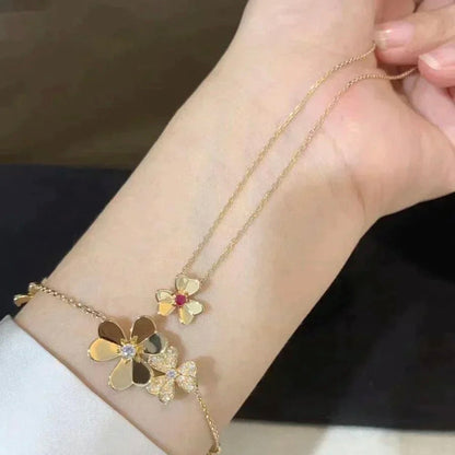 [Noble Jewelry]FRIVOLE GOLD FLOWER NECKLACE