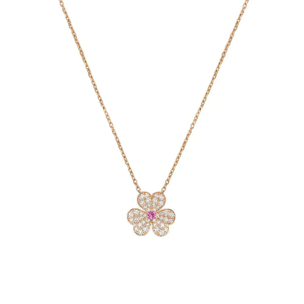 [Noble Jewelry]FRIVOLE ROSE GOLD FLOWER DIAMOND NECKLACE