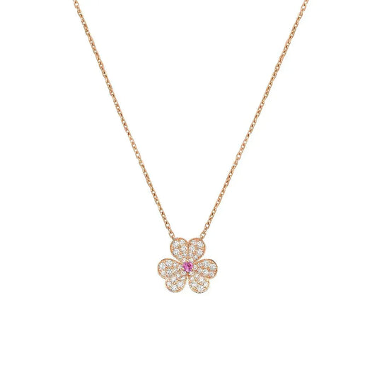 [Noble Jewelry]FRIVOLE ROSE GOLD FLOWER DIAMOND NECKLACE