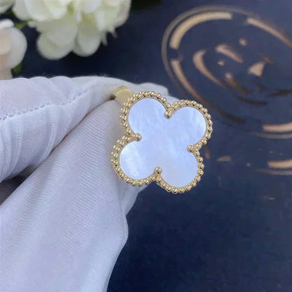 [Noble Jewelry]CLOVER WHITE MOP RING