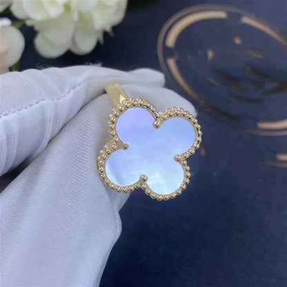 [Noble Jewelry]CLOVER WHITE MOP RING