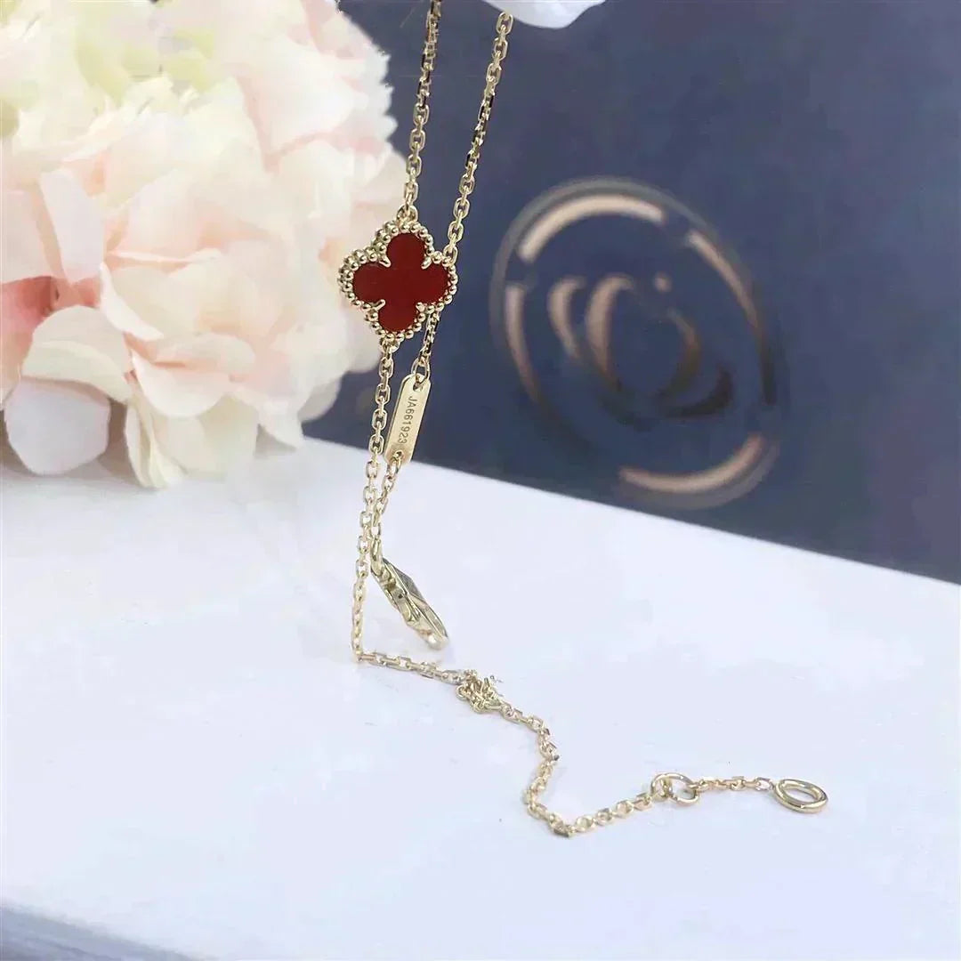 [Noble Jewelry]CLOVER  CARNELIAN SINGLE FLOWER BRACELET