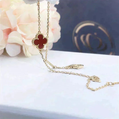 [Noble Jewelry]CLOVER  CARNELIAN SINGLE FLOWER BRACELET