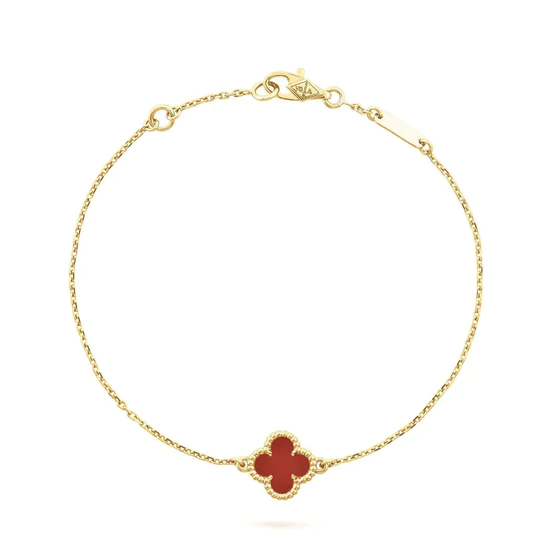 [Noble Jewelry]CLOVER  CARNELIAN SINGLE FLOWER BRACELET