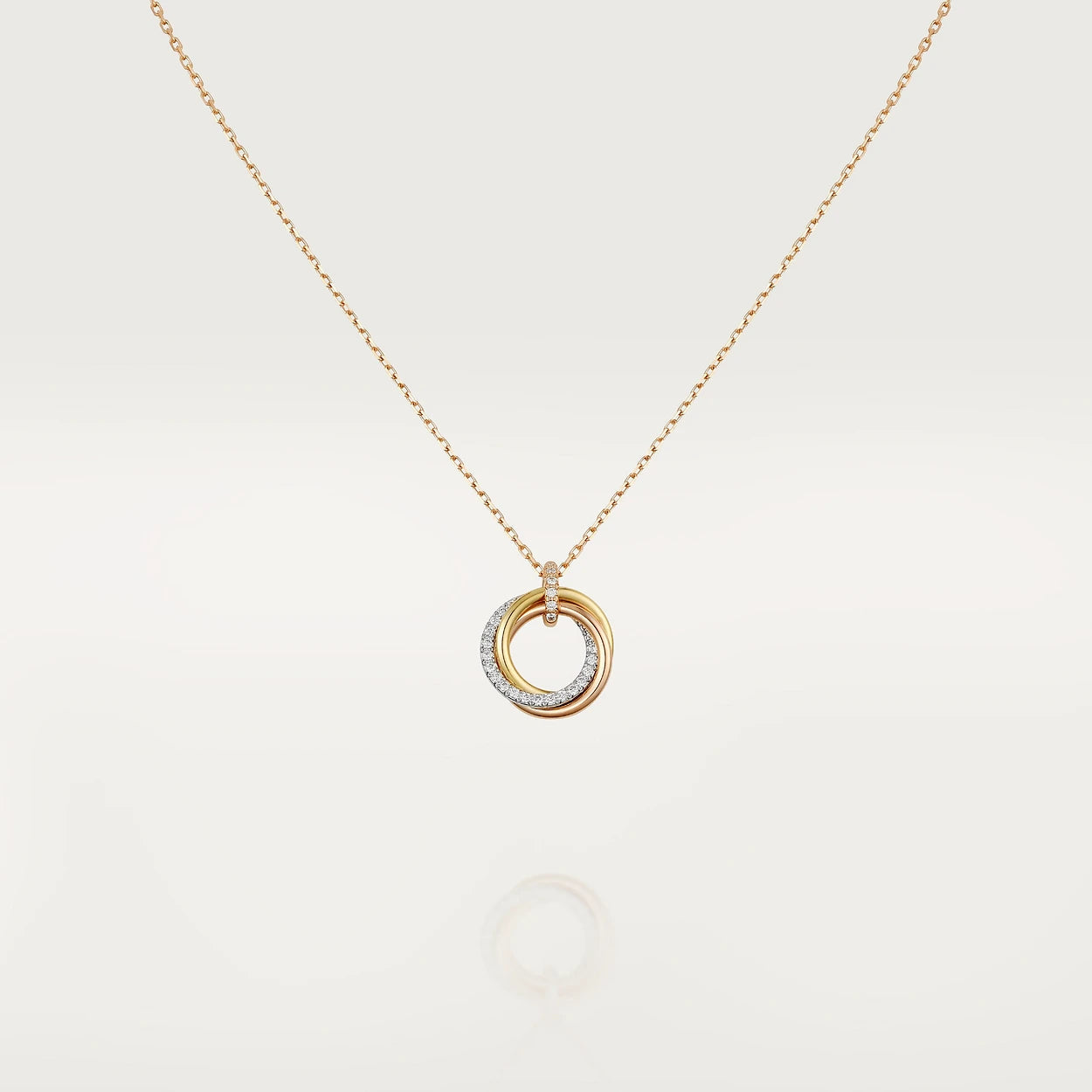 [Noble Jewelry]TRINITY NECKLACE SILVER GOLD PINK GOLD DIAMONDS