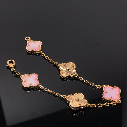 [Noble Jewelry]CLOVER BRACELET 5 MOTIF PINK AND PINK GOLD