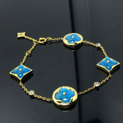 [Noble Jewelry]STAR AND SUN 4 MOTIF BLUE BRACELET