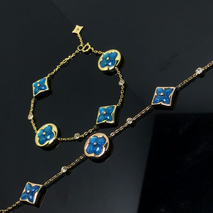 [Noble Jewelry]STAR AND SUN 4 MOTIF BLUE BRACELET