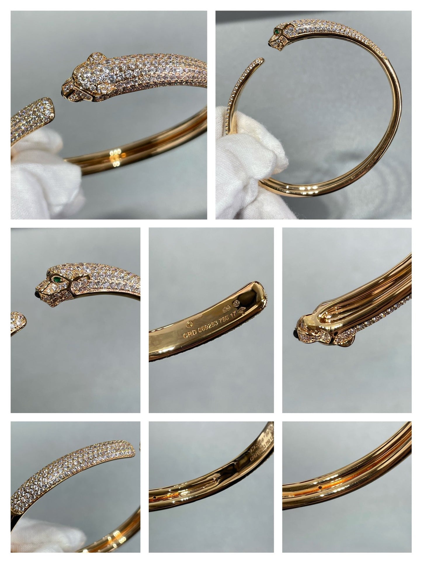 [Noble Jewelry]PANTHERE FULL DIAMOND OPEN BRACELET