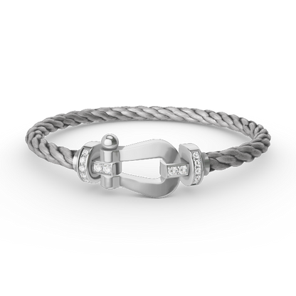 [Noble Jewelry]FORCE LARGE HORSESHOE HALF DIAMOND BRACELET SILVER