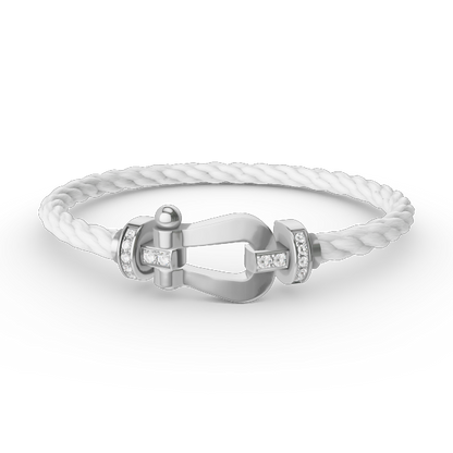 [Noble Jewelry]FORCE LARGE HORSESHOE HALF DIAMOND BRACELET SILVER