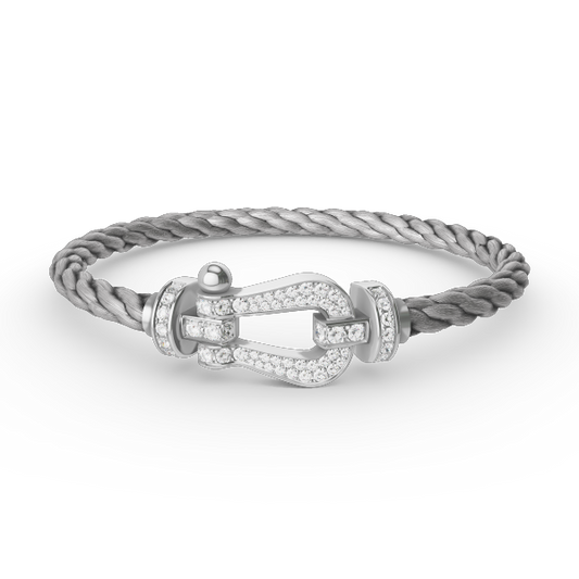 [Noble Jewelry]FORCE LARGE HORSESHOE FULL DIAMOND BRACELET SILVER