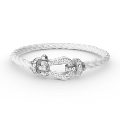 [Noble Jewelry]FORCE LARGE HORSESHOE FULL DIAMOND BRACELET SILVER