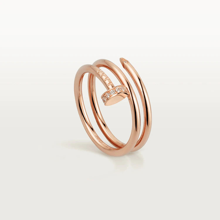 [Noble Jewelry]JUSTE RING 1.8MM PINK GOLD DOUBLE ROW