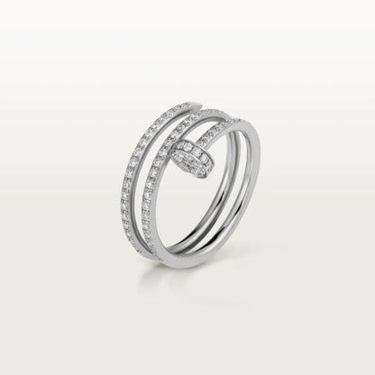 [Noble Jewelry]JUSTE RING 1.8MM SILVER DOUBLE ROW DIAMONDS